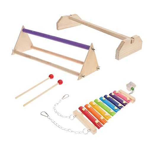 Garneck Hühnerstange Aus Holz Und Vogel-xylophon Für Hühner Und Vögel Als Sitzstange Und Spielzeug Zum Entspannen von Garneck