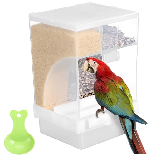 Garneck 1Satz Transparenter Vogel Futterspender Mit Automatischer Fütterungsfunktion Vogelfutterbehälter Für Wellensittiche Zu Montieren Und Langlebig von Garneck