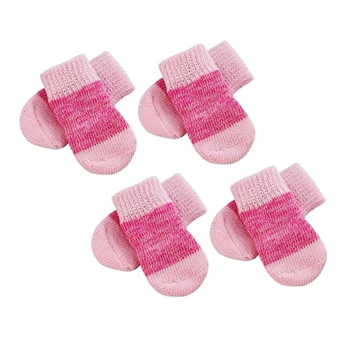 Garneck 2 Sätze rutschfeste Hundesocken für Kleine und Mittelgroße Hunde Elastische und Bequeme Pfotenschutzsocken für Ganzjährigen Gebrauch von Garneck