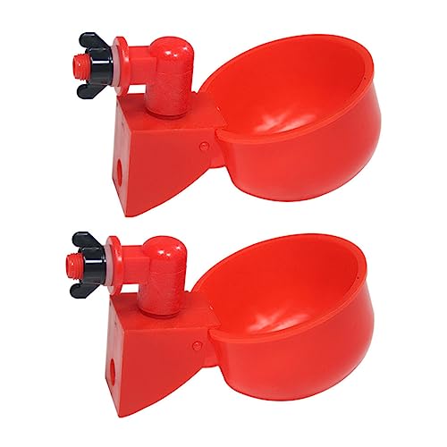 Garneck 2 Stück Automatische Trinkschale Automatische Geflügeltränke Hält Hühnerwasserschale Hühnerwassertrinker Tränkebecken Für Geflügel Automatischer Wassernapf Für Geflügel Rot Plastik von Garneck
