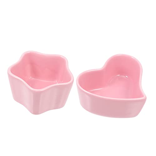 Garneck 2 Stück Futternapf tierfutter nager zubehör Kleintier-Futterschale Kleintiernapf Kleintier Futterschale kleine Tierschalen Haustier Hamsterschale Chinchilla-Schüssel Keramik Rosa von Garneck