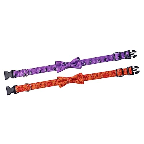 Garneck 2 Stück Halloween Hundehalsband mit Verstellbarem Fliegenbogen für Partys für Geisterfestival und Halloween Dekoration von Garneck