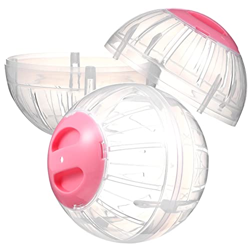 Garneck 2 Stück Hamster Sportball für winzig kleine Haustierspielzeuge Hamster läuft Nagetier Rosa Hamster hamsterspielzeug Hamster-Übungsbälle Hamster Laufball Plastik von Garneck