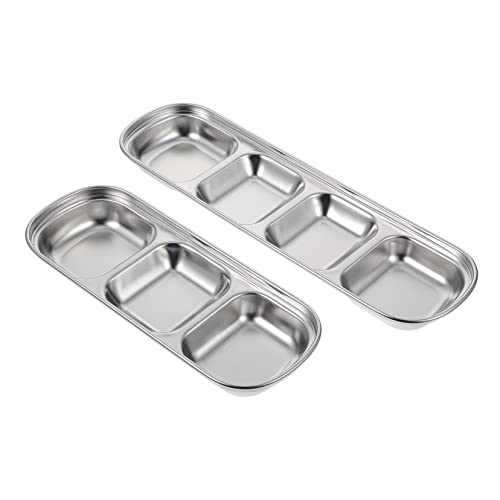 Garneck 2 Stück Haustier -Fütterungsschale Tablett Futterautomat für Haustiere Schüsseln Fächer Hund Platte Multi Futterteller für Haustiere rostfreie Futterschale Rostfreier Silber Garneck 2 Stück Haustier -Fütterungsschale Tablett Futterautomat für Haustiere Schüsseln Fächer Hund Platte Multi Futterteller für Haustiere rostfreie Futterschale Rostfreier Silber von Garneck