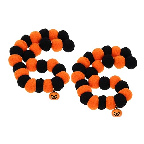 Garneck 2 Stück Katzenhalsband mit Kürbis Glockendesign Waschbar und Verstellbar Halloween Katzenhalsband für Haustier Dekoration und Partys Katzen und Kleine von Garneck