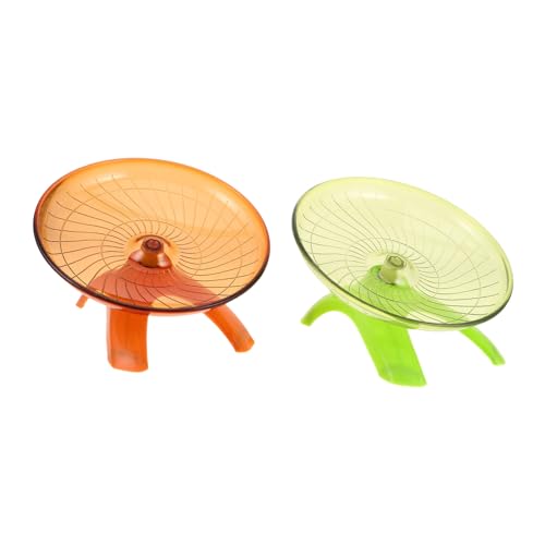 Garneck 2 Stück Lautloses Übungsrad für Kleine Ruhiger Saucer für Hamster Meerschweinchen und Andere Kleintiere von Garneck