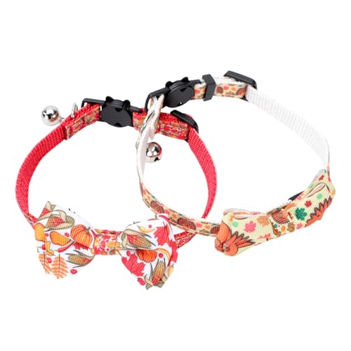 Garneck 2 Stück Pet Katzenhalsband mit Schleife Verstellbar Atmungsaktiv und Bequem für Tägliche Nutzung Hochwertigem Glocke für Zusätzliche von Garneck