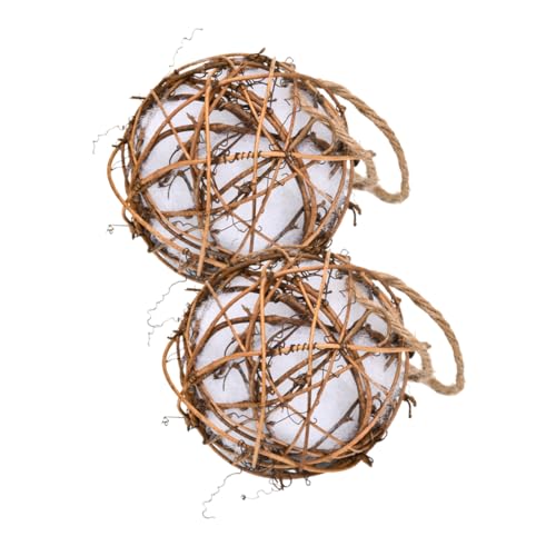 Garneck 2stücke Vogelspielzeug Aus Rattanbällen Zum Kauen Und Beißen Hängendes Spielzeug Für Vogelkäfige Geeignet Für Kleine Vögel Als Kauspielzeug Und Dekoration von Garneck