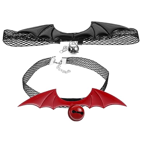 Garneck 2 Stück Teiliges Verstellbares Katzenhalsband mit Glocke Halloween Bat Wing Design Bequem Sicher für Kätzchen und Katzen zur Dekoration und Leichter von Garneck