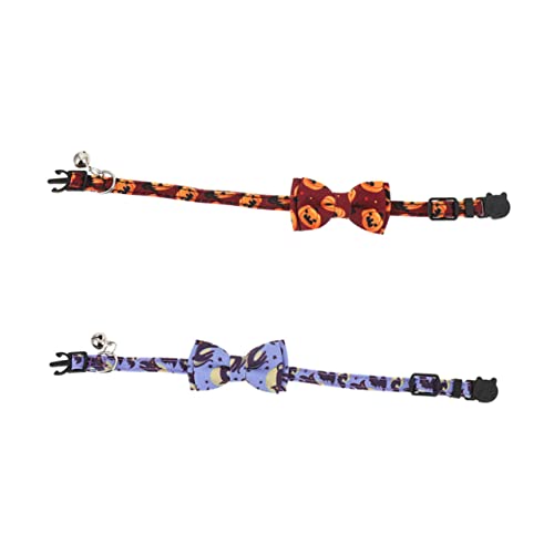 Garneck 2 Stück Teiliges Verstellbares Katzenhalsband mit Glöckchen Halloween für Kätzchen für Fotoshootings und Festliche Anlässe Langlebig und Komfortabel Süßes Design mit Kürbis und von Garneck