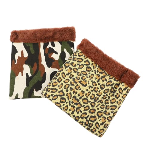Garneck 2 Stück Warmer Hamsterschlafsack Teilig Kleintierbett Schlafbeutel Kuschelhöhle für Meerschweinchen Igel Versteck Angenehmes Zubehör für Kleine Haustiere von Garneck