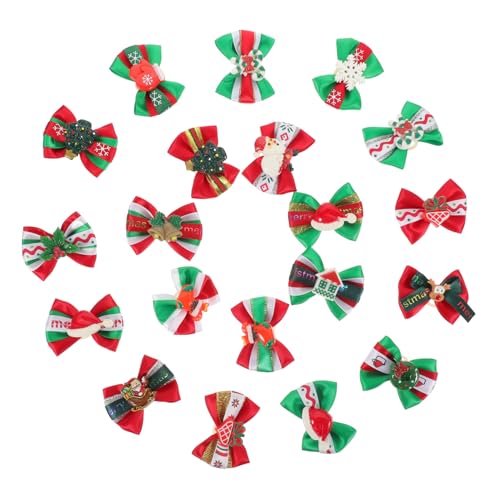 Garneck 20 Stück Weihnachts Haarschleifen für Hunde Bunte Hundebögen mit Zufälligen Designs für Haustierpflege und Festliche Anlässe Zufällige Farbe von Garneck