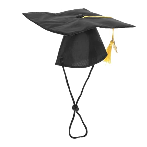 Garneck 2024 Haustier-Abschlussmütze Hunde-Geburtstagsparty-Hüte Krone Rand Hundemützen hundemantel Dog Raincoat hundmantel Katzen-Abschlusshut Hunde-Abschluss-Anziehhut Stoff Black von Garneck