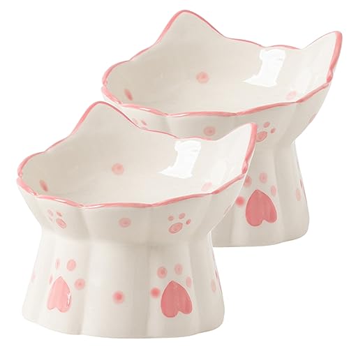 Garneck 2Stücke Erhöhter Katzennapf Keramik mit Katzenohr Design rutschfest Reinigen für Katzen und Kleine Hohe Futterstation für Bequemes Garneck 2Stücke Erhöhter Katzennapf Keramik mit Katzenohr Design rutschfest Reinigen für Katzen und Kleine Hohe Futterstation für Bequemes von Garneck