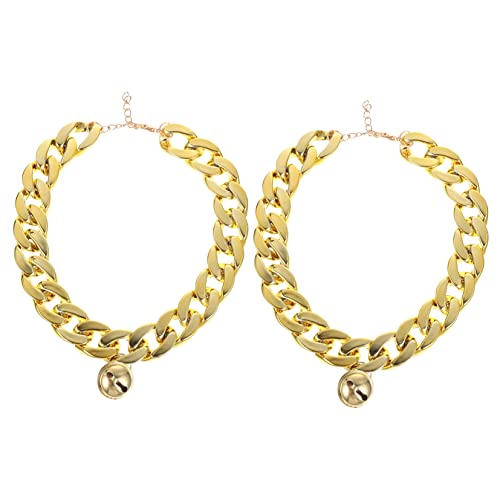 Garneck 2Stücke Goldene Hundekette Mit Glöckchen Dekoratives Halsband Für Haustiere Stilvolles Zubehör Für Kleine Und Mittlere Und Besondere Anlässe von Garneck