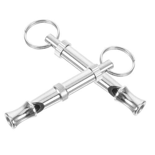 Garneck 2Stücke Metall Hundepfeife Hochwertige Schallpfeife für Effektives Hundetraining und Tragbar mit Lanyard für Welpen und Große Haustierzubehör von Garneck