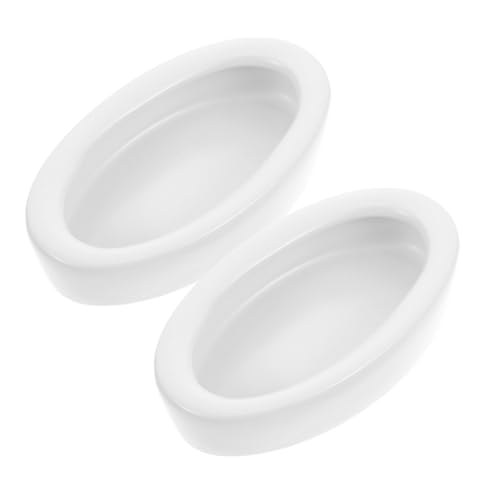 Garneck 2Stücke Oval Geformte Keramik Pet Futter Und Wasserschale Für Reptilien Für Schildkröten Eidechsen Und Andere Haustiere rutschfest Sicherem Material von Garneck