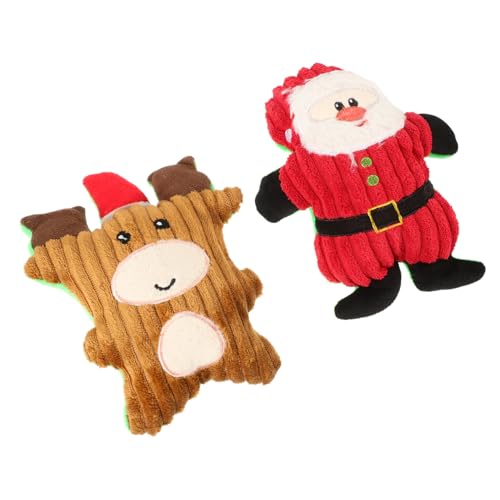 Garneck 2Stücke Weihnachts Interaktives Plüsch Kauspielzeug Mit Quietschfunktion Niedliches Weihnachtsdesign Rentier Weihnachtsmann Für Fördert Garneck 2Stücke Weihnachts Interaktives Plüsch Kauspielzeug Mit Quietschfunktion Niedliches Weihnachtsdesign Rentier Weihnachtsmann Für Fördert von Garneck