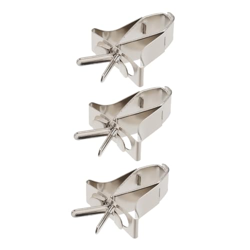 Garneck 3 Stück Käfig Futterhalter vogelfutterspender vogelfutterhäuschen vogelkäfig zubehör Vogel Fütterer Vogel-Leckerli-Halter Futterspender für Papageienfrüchte Käfig Obsthalter Silver von Garneck