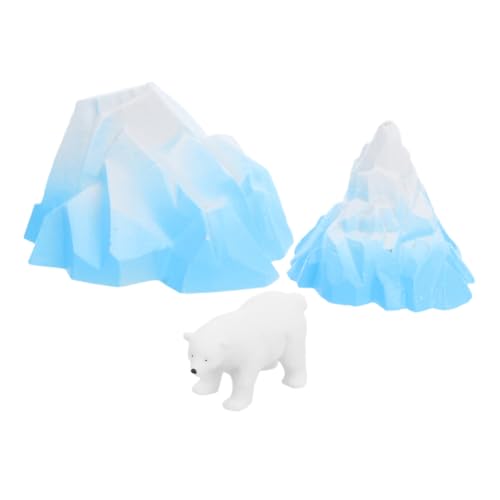 Garneck 3 Stück Teiliges Aquarium Modell Realistische Miniatur Dekoration Wasserdichtes Arktisches Schneemassiv mit Eisbär Langlebige Unterwasserlandschaft für Fischaktivität und von Garneck