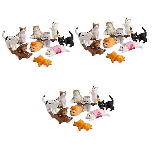 Garneck 30 STK Kleines Katzenspielzeug Katzendekoration Desktop-dekor Schöne Ornamente Schreibtischaufsatz Mini-Spielzeug Spielzeug Für Kätzchen Tierisches Spielzeug Kind Karikatur Kuchen von Garneck
