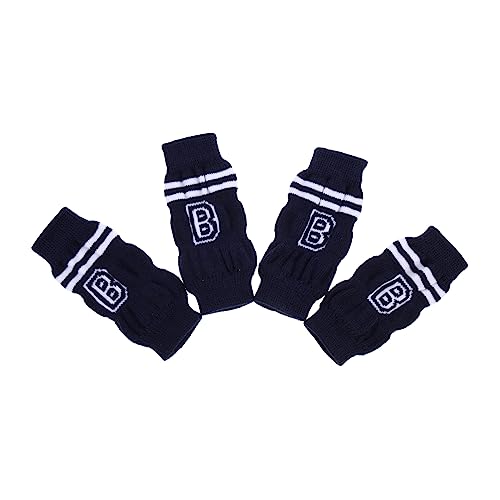Garneck 4 Stück Cartoon-Socken Pfote Beinschützer für Haustiere warme Hundesprunggelenkabdeckungen Zehe Tier Beinsocken Hundebeinabdeckungen Hundesocken für kleine Hunde Baumwolle Blue von Garneck