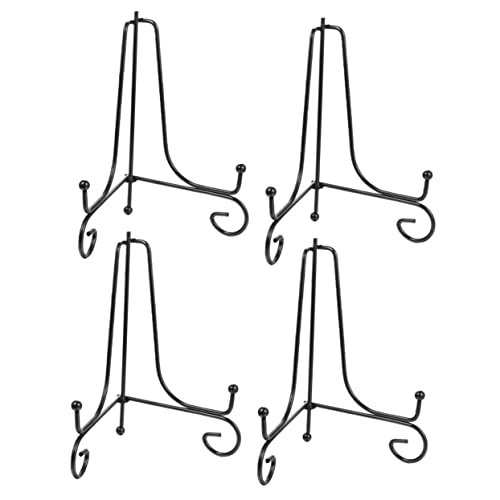 Garneck 4 Stück Schmiedeeisen Teller Halter Anti-Plate-ständer Geschmiedete Plattenhalterung Eisenstaffelei Zur Präsentation Dekorative Tellerhalter Unterfahrschutz Eiserne Staffelei von Garneck