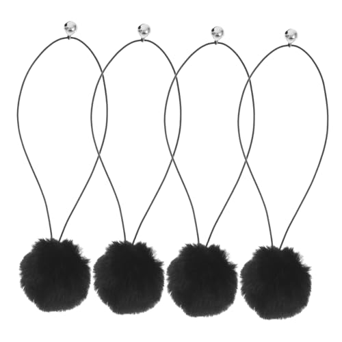 Garneck 4 Stück Ersatzball Für Kratzbäume Für Katzen Katzenspielzeugbälle Mit Seil Katzenkratzbaum-kugelglockenspielzeug Katzenspielzeug Mit Bällen Sisal-katzenbälle Black Plüsch von Garneck