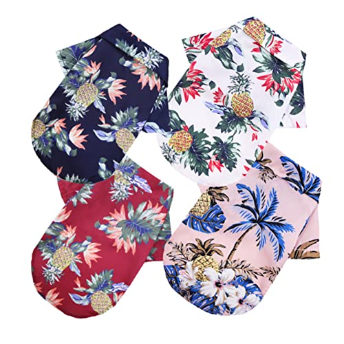 Garneck 4 Stück Hawaiianisches Hundeshirt für Atmungsaktive und Leichte Tierbekleidung für Katzen für Strand Urlaub und Partys von Garneck