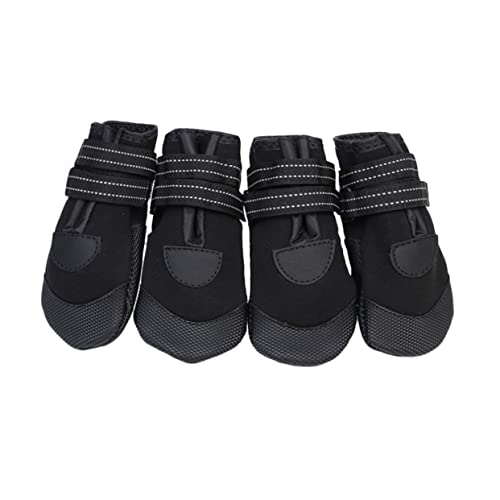 Garneck 4 Stück Hunde Haustiere Stiefel hundeschuhe hundezubehör Dog Shoes Haustierzubehör Dog Accessories wasserdichte hundestiefel warme Haustierstiefel Wanderschuhe für Haustiere Black von Garneck
