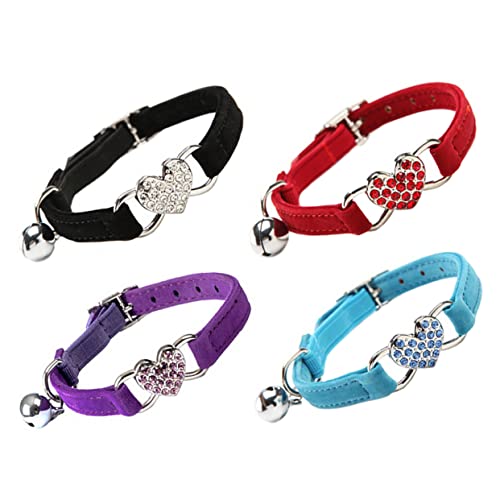 Garneck 4 Stück Liebe Katzenkragen für Katzenglocken Kleiner Kragen-Bling Haustierhalsbänder mit Glocke Glockenhalsband für Haustiere Polyester Zufällige Farbe Garneck 4 Stück Liebe Katzenkragen für Katzenglocken Kleiner Kragen-Bling Haustierhalsbänder mit Glocke Glockenhalsband für Haustiere Polyester Zufällige Farbe von Garneck
