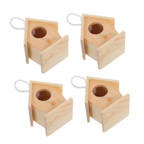 Garneck 4 Stück Mini-vogelhaus-Sets, Unvollendete Holz-vogelhäuser, Zum Aufhängen Im Freien, Kleine Vogel-nistkästen Für Kolibris Und Spatzen von Garneck