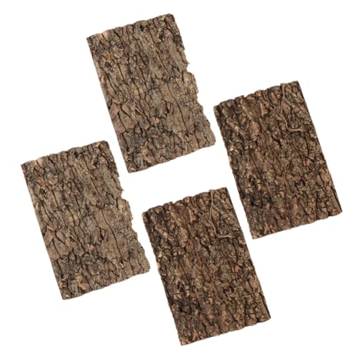 Garneck 4 Stück Natürlicher Korkrinde Hintergrund für Terrarium Reptilien Klettermatte Dekoration für Gecko Andere Haustiere Korkrinde für Sicheres Habitat von Garneck