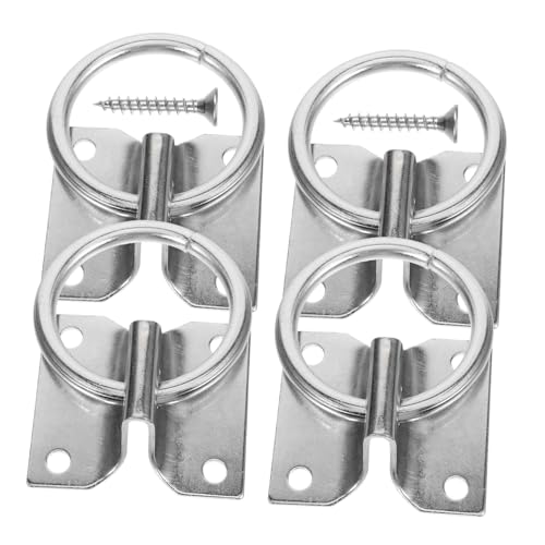 Garneck 4 Stück Pferdefester Ring Zucht Krawattenblocker für Pferde Stall Pferdetrainingsausrüstung Pferdebindering für Pferdewettbewerbe Futtermittel für Pferde Krawattenring Eisen Silver von Garneck