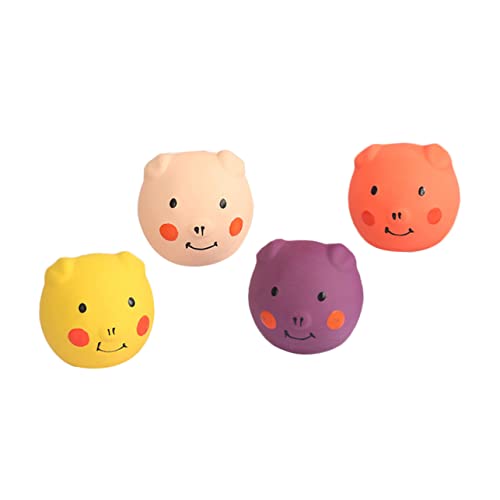 Garneck 4 Stück Schweinekopf-Kugelspielzeug Haustier quietschender Hund Zahnen quietschendes für kleine Hunde interaktives für kleine Hunde Emulsion Garneck 4 Stück Schweinekopf-Kugelspielzeug Haustier quietschender Hund Zahnen quietschendes für kleine Hunde interaktives für kleine Hunde Emulsion von Garneck
