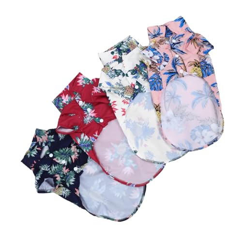 Garneck 4 Stück Teiliges Hundeshirt Atmungsaktive Hawaiianische Pet Bluse für Casual Button Down Kleidung für Katzen und Weinrot Garneck 4 Stück Teiliges Hundeshirt Atmungsaktive Hawaiianische Pet Bluse für Casual Button Down Kleidung für Katzen und Weinrot von Garneck