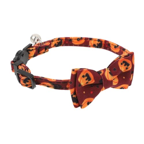 Garneck 4 Stück Verstellbares Katzenhalsband mit Halloween und Glöckchen Haustierdekoration für Ihre Anpassbar für Verschiedene Bequem Gefertigt von Garneck