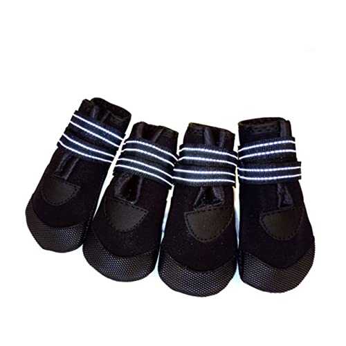 Garneck 4 Stück Wanderschuhe Für Haustiere Hundeschuhe Hunde Haustiere Stiefel wasserdichte Hundestiefel Warme Haustierstiefel Black von Garneck