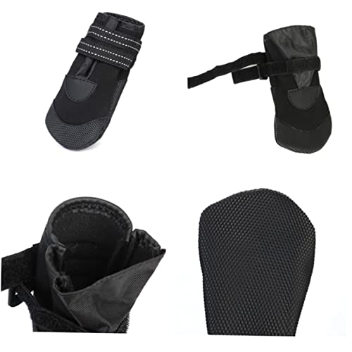 Garneck 4 Stück Warme Haustierstiefel Hunde Haustiere Stiefel Nicht Schlupfhafte Hundeschuhe wasserdichte Hundestiefel Wanderschuhe Für Haustiere Black von Garneck