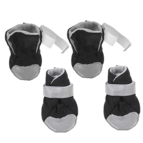 Garneck 4Stücke Atmungsaktive Reflektierende Hundeschuhe Für Kleine rutschfeste Pfotenschutz Schuhe Verstellbare Und Bequeme Welpenschuhe Für Drinnen Und Draußen von Garneck