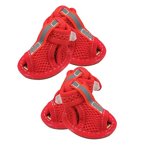 Garneck 4Stücke Haustier Hundeschuhe für Atmungsaktive rutschfeste Tierschuhe für Outdoor Aktivitäten für Kleine und Welpen Anzuziehen von Garneck