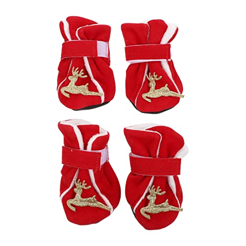 Garneck 4Stücke Haustier Winterstiefel Rutsch Schuhe Für Warm Und Wasserabweisend Innen Und Außenbereich Für Kleine Und Welpen von Garneck