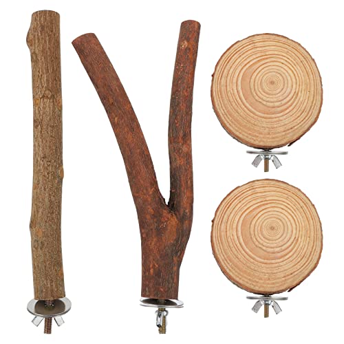 Garneck 4stücke Papageien Spielzeug Kauspielzeug Aus Naturholz Mit Sitzstangen Für Vögel Robuste Und Sichere Spiel Ruheplätze Für Papageien Und Sittiche von Garneck