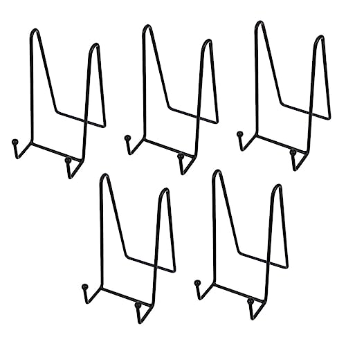 Garneck 5 Stück Bilderrahmen-Ständer Ausstellungsständer Für Bilder Schwarze Teller Tischplatte Staffelei Untersetzer Metall-Fotorahmenhalter Plattenhalter Geschirr von Garneck