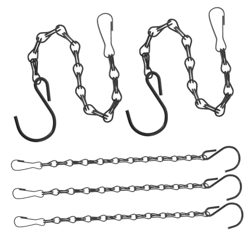 Garneck 5 Stück Hängekorbkette Mit Haken, Schwarze Hängekette Zum Aufhängen Von Vogelhäuschen, Tafeln, Körben, Pflanzgefäßen, Laternen, Windspielen Und Deko Garneck 5 Stück Hängekorbkette Mit Haken, Schwarze Hängekette Zum Aufhängen Von Vogelhäuschen, Tafeln, Körben, Pflanzgefäßen, Laternen, Windspielen Und Deko von Garneck