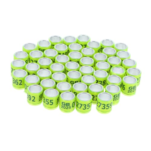 Garneck 50 Stück 2025 Brieftaube Fußkettchen Geflügelbeinband Vogelring Rahmen Für Taubenfußringe Identifizieren Ausbildung Schild Fußband Für Taube Light Green Aluminium-Kunststoff von Garneck