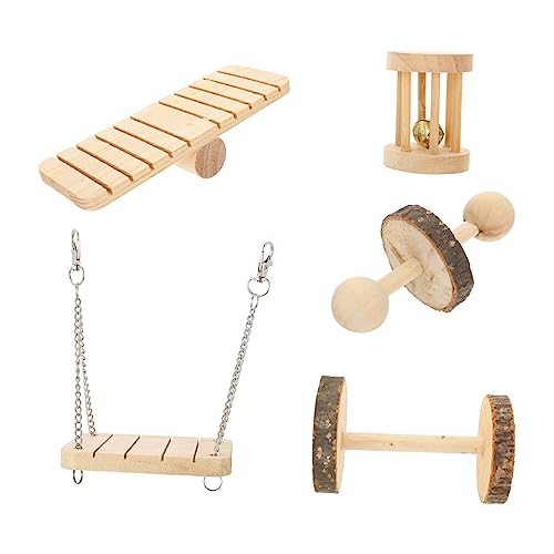 Garneck 5stücke Hölzernes Hamsterspielzeug Bissfestes Backenzahnspielzeug Für Hamster Meerschweinchen Und Kleintiere Holz Spielzeug Für Kleintiere Zum Kauen Und Spielen von Garneck