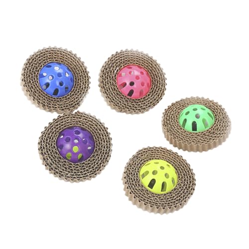 Garneck 5Stücke Katzenspielzeug Kratzbrett Mit Glocke Teiliges Für Interaktive Für Kätzchen Zur Krallenpflege Und Spielspaß Umweltfreundliches Material Für Innenräume Garneck 5Stücke Katzenspielzeug Kratzbrett Mit Glocke Teiliges Für Interaktive Für Kätzchen Zur Krallenpflege Und Spielspaß Umweltfreundliches Material Für Innenräume von Garneck