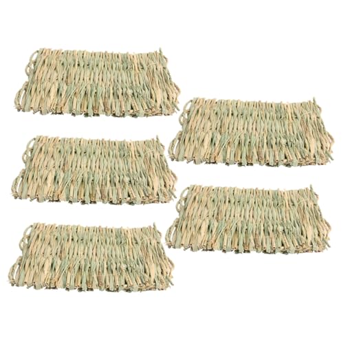 Garneck 5Stücke Natürliche Gewebte Bettmatte Für Kleine Haustiere Grasmatte Für Käfige Schützende Und Kuschelige Unterlage Für Gesunde Zähne Und Gemütliche Nester von Garneck