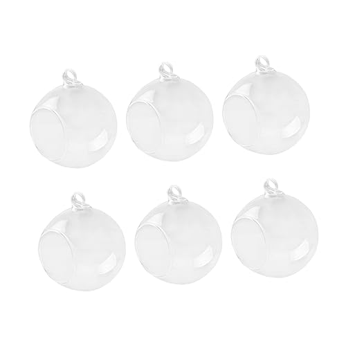 Garneck 6stücke Glas-Kugel-hängevase Klar Flaches Bodendesign Für Pflanzen Terrarium Blumenpflanzenbehälter Heimdekoration DIY Hochzeit von Garneck